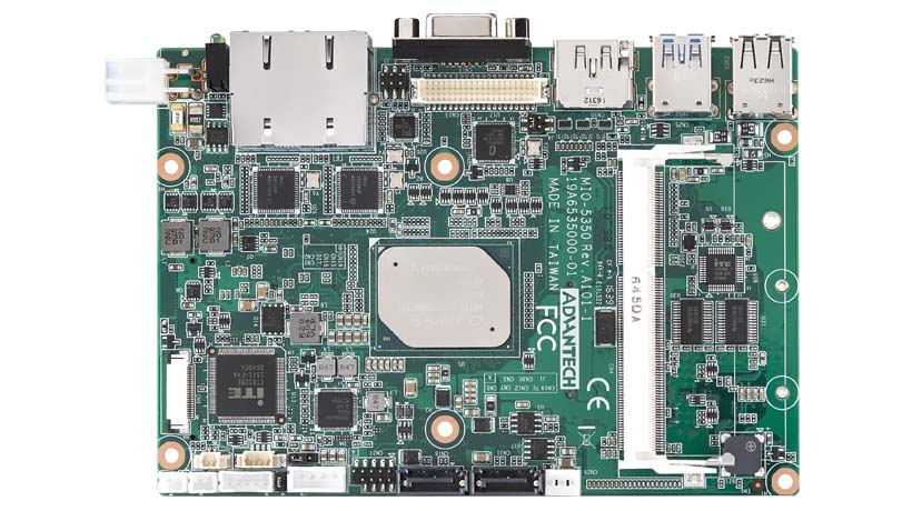 Embedded Single Board Computer, Intel Celeron N3350 3.5" SBC with DDR3L, 3 independent displays, 2GbE, Mini PCIe, mSATA